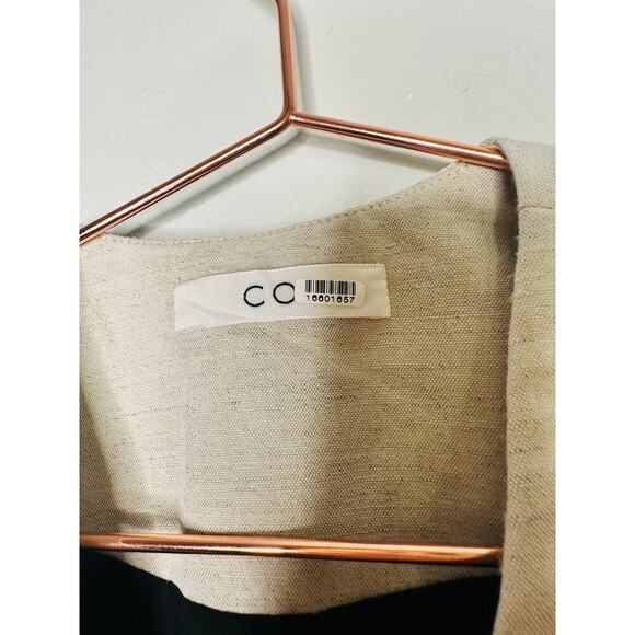 Co Beige Wool Hemp Blend Peplum Bell Sleeves One Button Blazer Jacket Size Small - Picture 10 of 15